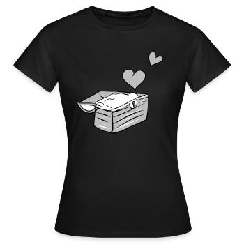 coffre au trésor symbole cœurs au trésor rouge - T-shirt Femme - noir - Devant - AI Model Female 172 dark (172cm)