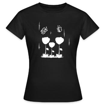 fleurs de papillon naturelles - T-shirt Femme - noir - Devant - AI Model Female 172 dark (172cm)