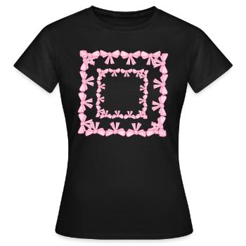 cadre carré boucle carrée rose - T-shirt Femme - noir - Devant - AI Model Female 172 dark (172cm)