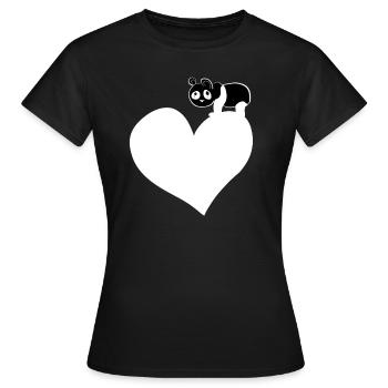 panda herz tierliebe bär - Frauen T-Shirt - Schwarz - Vorne - AI Model Female 172 dark (172cm)