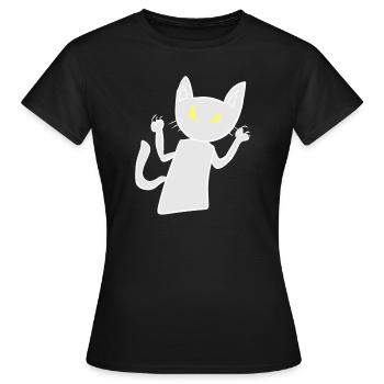 Katze Wut Tier Symbol gruselig - Frauen T-Shirt - Schwarz - Vorne - AI Model Female 172 dark (172cm)