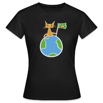 sauver le symbole de la planète Terre - T-shirt Femme - noir - Devant - AI Model Female 172 dark (172cm)