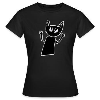 Chat effrayant en colère animal en colère - T-shirt Femme - noir - Devant - AI Model Female 172 dark (172cm)