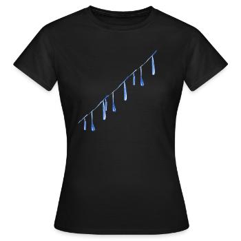 gouttes d’eau bordent l’eau - T-shirt Femme - noir - Devant - AI Model Female 172 dark (172cm)