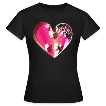 cicatrices de paillettes rose cœur - T-shirt Femme - noir - Devant - AI Model Female 172 dark (172cm)