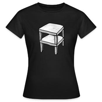 Meubles de table en bois Cartoon - T-shirt Femme - noir - Devant - AI Model Female 172 dark (172cm)