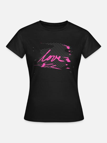 croix motif croix mot d’amour - T-shirt Femme - noir