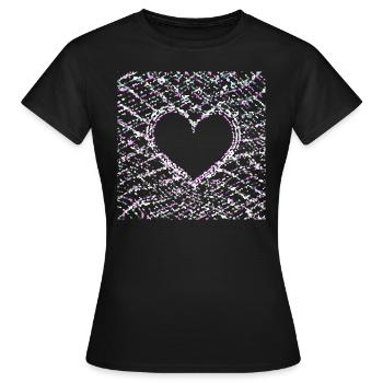 Points Motif Cross Heart Love Shape - T-shirt Femme - noir - Devant - AI Model Female 172 dark (172cm)