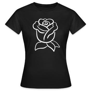 Flowering Symbol Shape Rose Plant - Women's T-Shirt - black - Front - AI Model Female 172 dark (172cm)