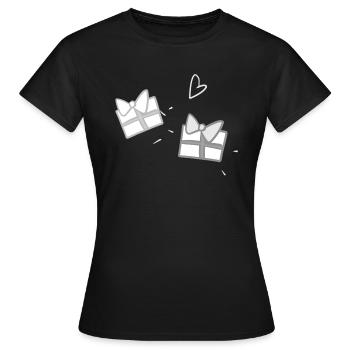 Deux Cadeaux Symbole Formes Noël - T-shirt Femme - noir - Devant - AI Model Female 172 dark (172cm)