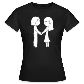 Liebespaar Symbol Liebe - Frauen T-Shirt - Schwarz - Vorne - AI Model Female 172 dark (172cm)