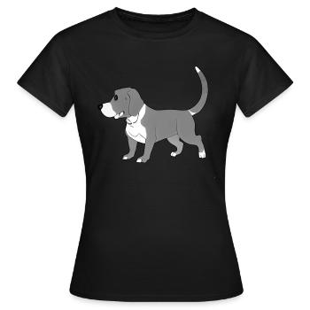 Chien Animal Symbole Gris Pet - T-shirt Femme - noir - Devant - AI Model Female 172 dark (172cm)