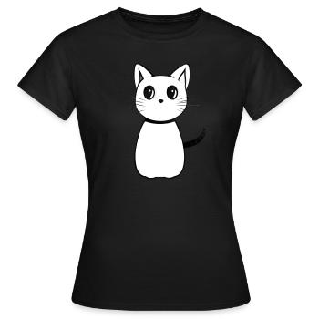 Dessin animé chat anime animal - T-shirt Femme - noir - Devant - AI Model Female 172 dark (172cm)