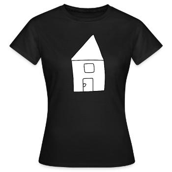 Haus Symbol Wohnen rot - Frauen T-Shirt - Schwarz - Vorne - AI Model Female 172 dark (172cm)