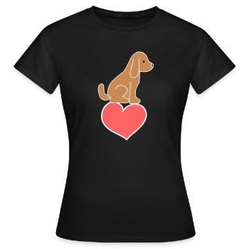 Coeur De Chien Symbole Animal Amour Animal - T-shirt Femme - noir - Devant - AI Model Female 172 dark (172cm)