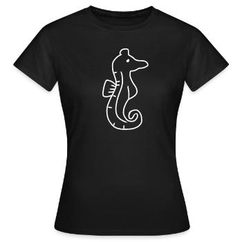 Hippocampe, Animal Marin, Animal - T-shirt Femme - noir - Devant - AI Model Female 172 dark (172cm)