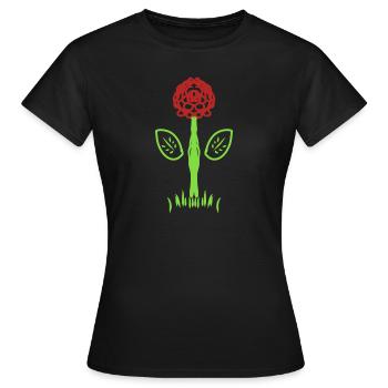 Fleur, Rose, Symbole, Forme, Plante - T-shirt Femme - noir - Devant - AI Model Female 172 dark (172cm)