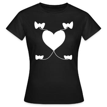 Heart Bow Pattern Shapes Shapes - Women's T-Shirt - black - Front - AI Model Female 172 dark (172cm)