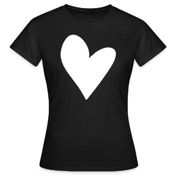 herz symbol form liebe - Frauen T-Shirt - Schwarz - Vorne - AI Model Female 172 dark (172cm)