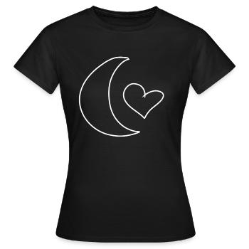 moon symbol shape heart - Women's T-Shirt - black - Front - AI Model Female 172 dark (172cm)