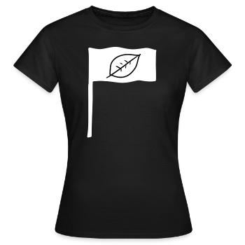 symbol flagge stange blatt natur - Frauen T-Shirt - Schwarz - Vorne - AI Model Female 172 dark (172cm)