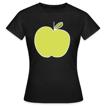 Pomme Aliment Symbole Forme Vert - T-shirt Femme - noir - Devant - AI Model Female 172 dark (172cm)
