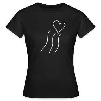 linien linie herz form liebe - Frauen T-Shirt - Schwarz - Vorne - AI Model Female 172 dark (172cm)