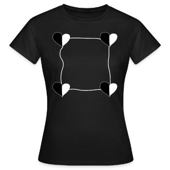 Four Hearts Frame - Women's T-Shirt - black - Front - AI Model Female 172 dark (172cm)