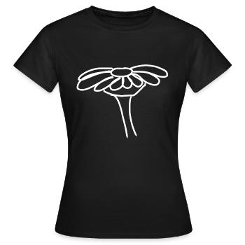 Blume Symbol Seite - Frauen T-Shirt - Schwarz - Vorne - AI Model Female 172 dark (172cm)