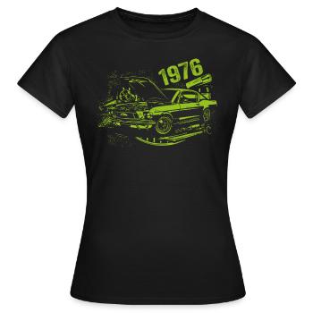 1976 Geburtstag Oldtimer Modell 1976 Vintage 1976 - Frauen T-Shirt - Schwarz - Vorne - AI Model Female 172 dark (172cm)