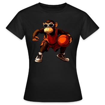 Singe Basket-ball - T-shirt Femme - noir - Devant - AI Model Female 172 dark (172cm)