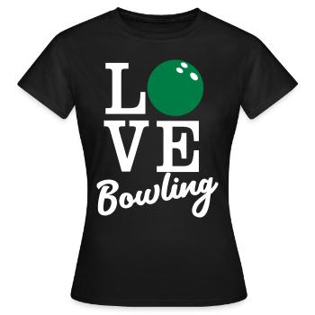 liebe Bowling - Frauen T-Shirt - Schwarz - Vorne - AI Model Female 172 dark (172cm)