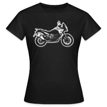 Super Adventure - Moto Enduro - Silhouette - T-shirt Femme - noir - Devant - AI Model Female 172 dark (172cm)