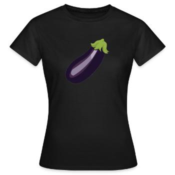 Aubergine - T-shirt Femme - noir - Devant - AI Model Female 172 dark (172cm)
