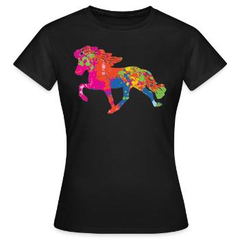 Tölter 2 Farbkleckse - Frauen T-Shirt - Schwarz - Vorne - AI Model Female 172 dark (172cm)