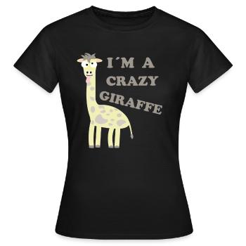 At a Crazy Giraffe - Women's T-Shirt - black - Front - AI Model Female 172 dark (172cm)