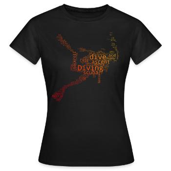 Scuba Diver Scuba Taucher Scuba Tauchen - Frauen T-Shirt - Schwarz - Vorne - AI Model Female 172 dark (172cm)