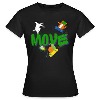 Move - Women's T-Shirt - black - Front - AI Model Female 172 dark (172cm)