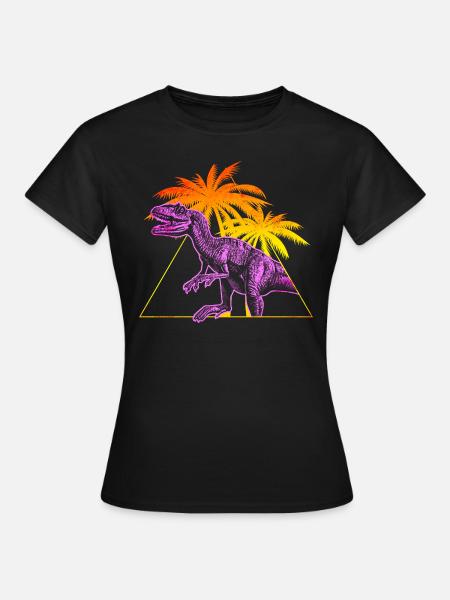 Vaporwave Allosaurus Dinosaurier - Frauen T-Shirt - Schwarz