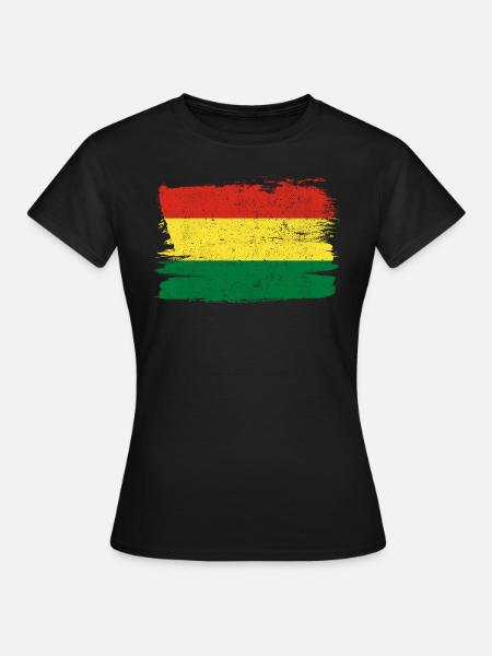 Bolivia Flag Bandiera Peace Vintage - Women's T-Shirt - black