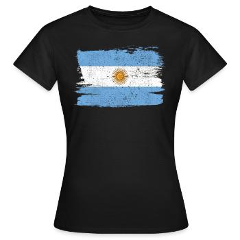 Drapeau de l’Argentine Bandiera Peace Vintage - T-shirt Femme - noir - Devant - AI Model Female 172 dark (172cm)