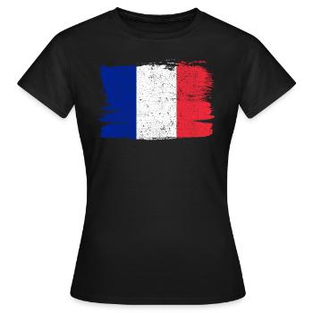 Francia Bandiera France Drapeau Paix Vintage - T-shirt Femme - noir - Devant - AI Model Female 172 dark (172cm)