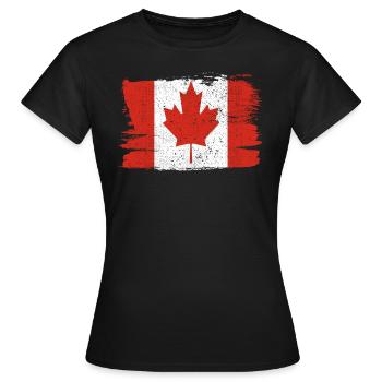 Canada Bandiera drapeau paix Vintage - T-shirt Femme - noir - Devant - AI Model Female 172 dark (172cm)