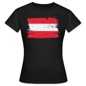Autriche Bandiera Drapeau Paix Vintage - T-shirt Femme - noir - Devant - AI Model Female 172 dark (172cm)