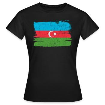 Azerbaïdjan Bandiera drapeau de l’Azerbaïdjan paix Vintage - T-shirt Femme - noir - Devant - AI Model Female 172 dark (172cm)