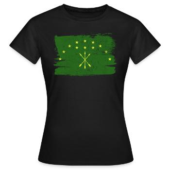 Adighezia Bandiera Adyguéa drapeau paix Vintage - T-shirt Femme - noir - Devant - AI Model Female 172 dark (172cm)