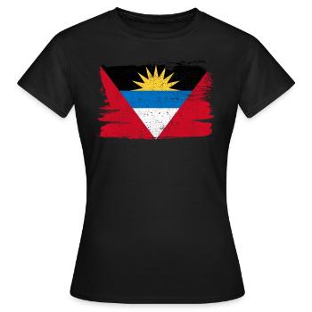 Antigua-et-Barbuda Bandiera drapeau paix Vintage - T-shirt Femme - noir - Devant - AI Model Female 172 dark (172cm)