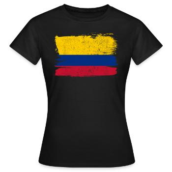 Colombie Bandiera drapeau paix Vintage - T-shirt Femme - noir - Devant - AI Model Female 172 dark (172cm)