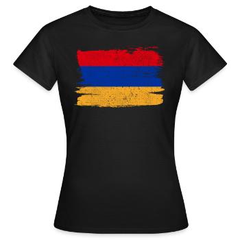 Arménie Bandiera drapeau paix Vintage - T-shirt Femme - noir - Devant - AI Model Female 172 dark (172cm)