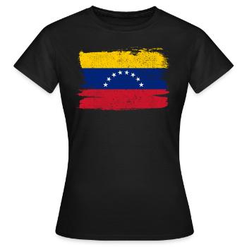 Venezuela drapeau drapeau paix Vintage - T-shirt Femme - noir - Devant - AI Model Female 172 dark (172cm)